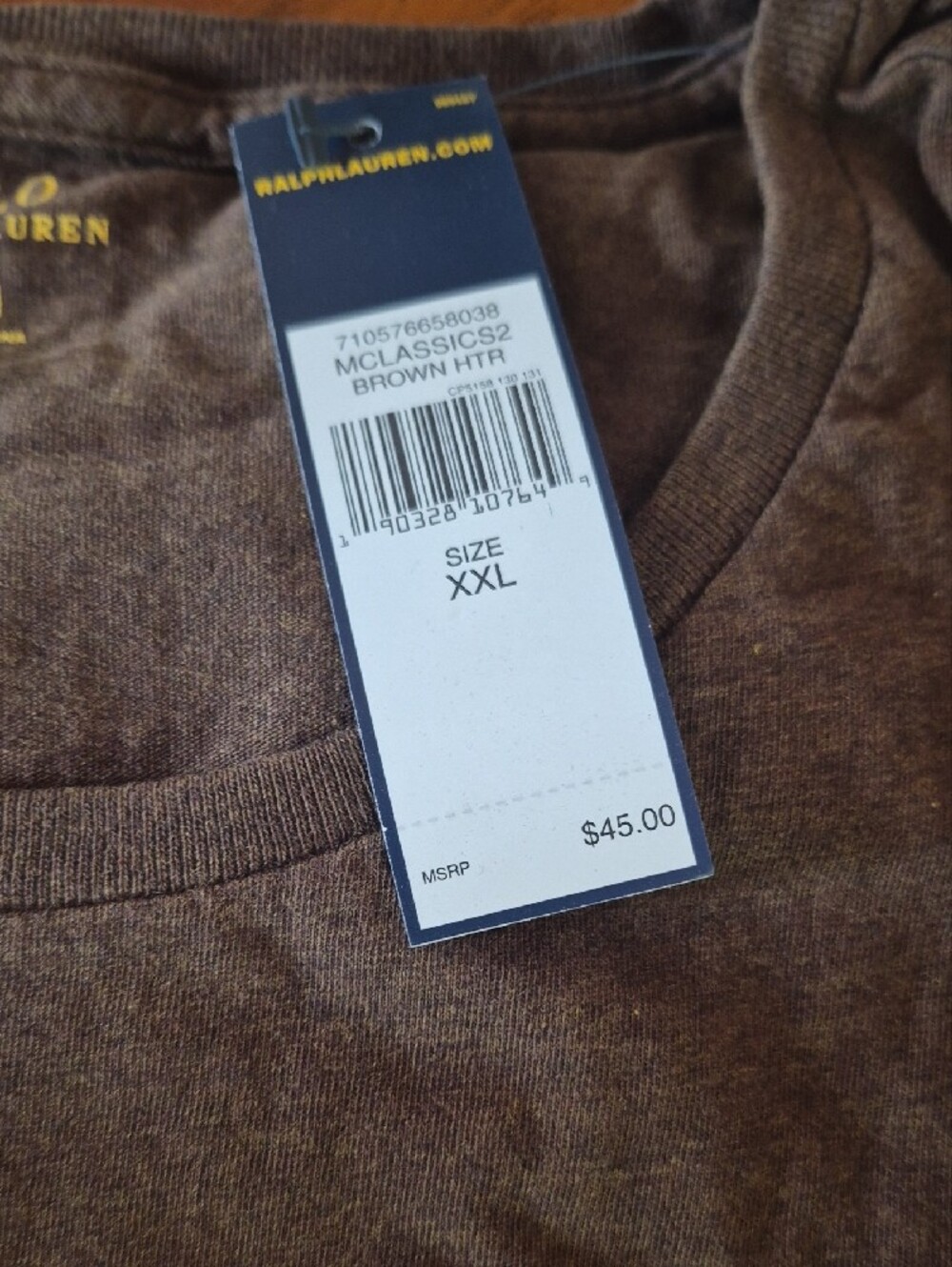 Polo by Ralph Lauren Short-Sleeve Pocket Tees in Brown and Charcoal New W/tags - Picture 2 of 5